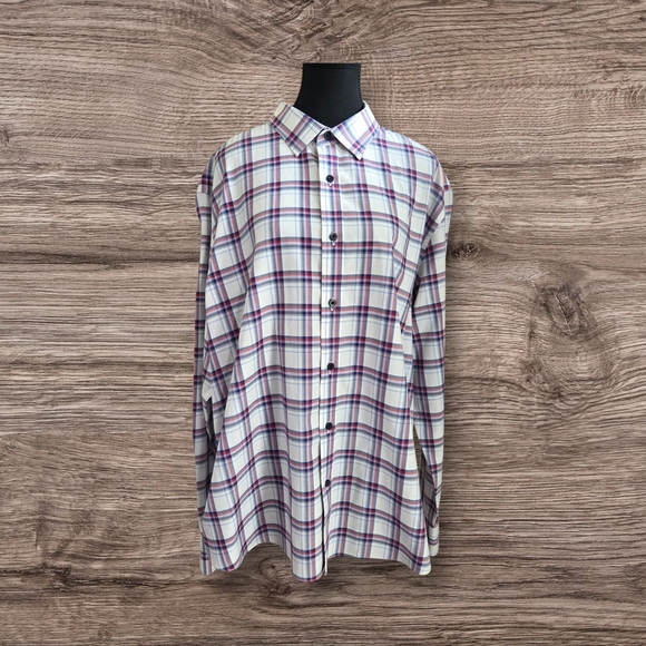 UNTUCKit White, Blue And Red Plaid Long Sleeve Shirt Size XXL - Picture 1 of 7